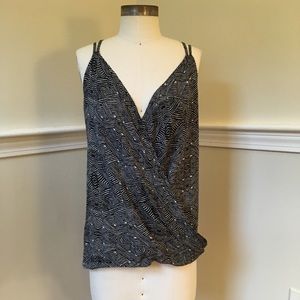 Mossimo Wrap Style Black and White Top